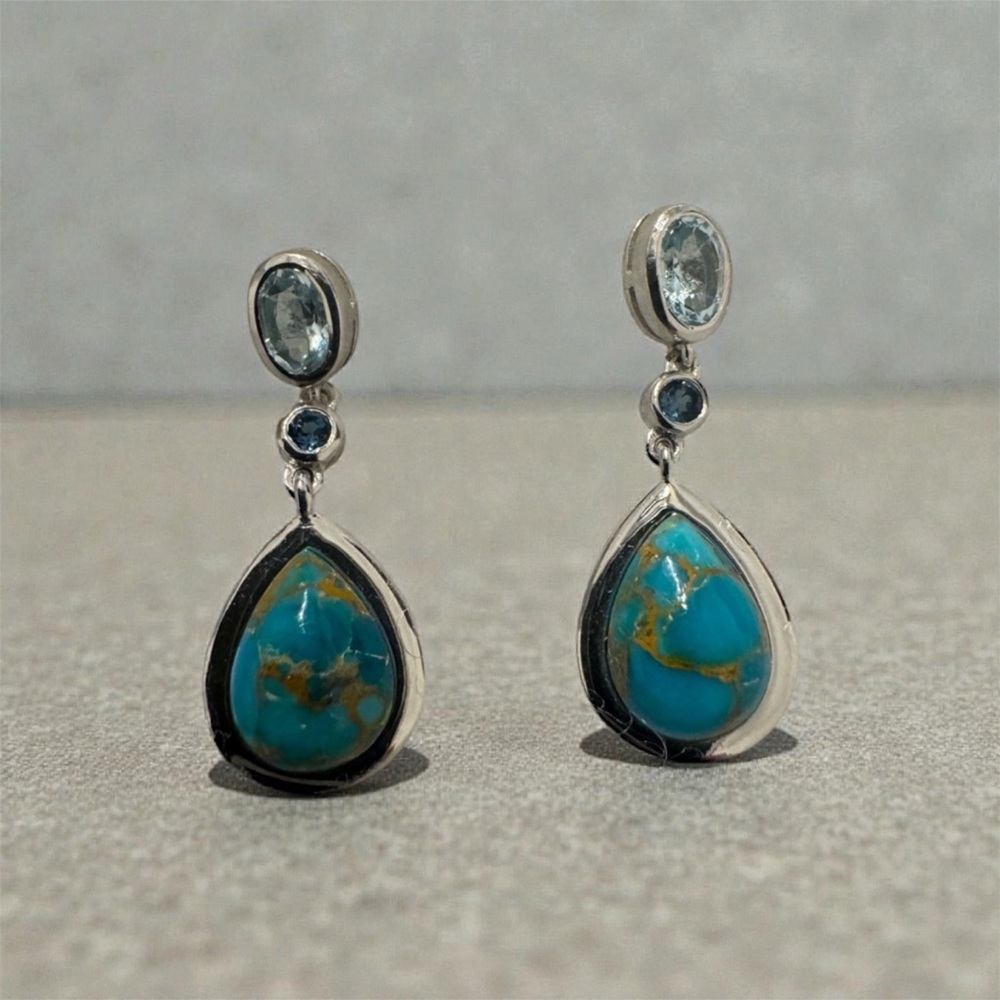 UTC Sterling Silver Blue stone Drop